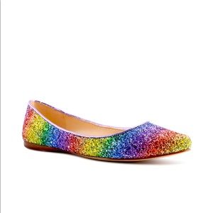 Nine West Speakup Ballerina Flats Rainbow Glitter